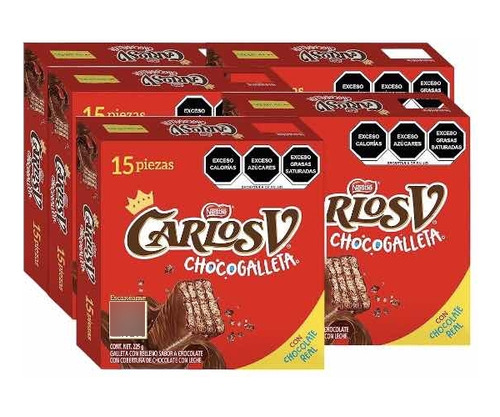 Carlos V Chocogalleta 90 Pz De 15 Gr C/u