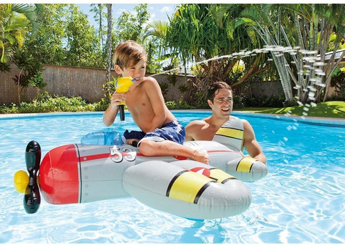 Inflable Flotante Para Alberca Avión Con Pistola De Agua