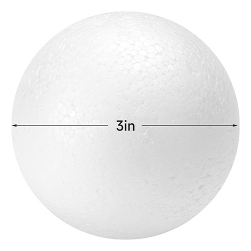 Bolas De Espuma De Poliestireno Manualidades, 7.62cm, 5 Unid