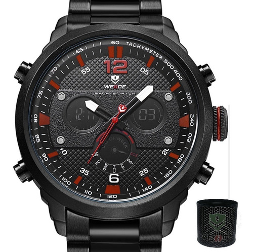 Relógio Masculino Original Esportivo Grande Cinza Prata Aço