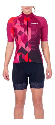 Camisa Ciclismo Feminina Woom Smart Scarlet