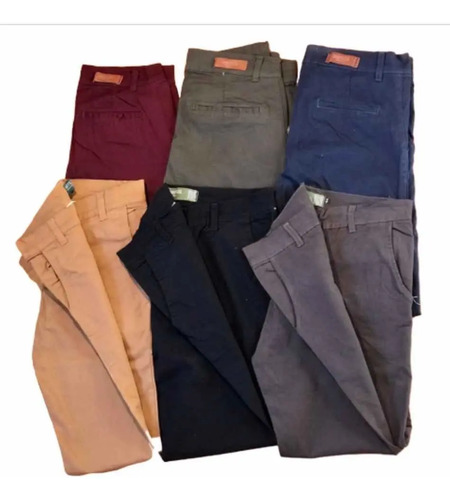 Pantalon Chupin Corte Chino Gabardina De Vestir Hombre | Envío gratis