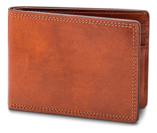 Bosca Mens Wallet, Dolce Small Bifold Wallet, Ámbar