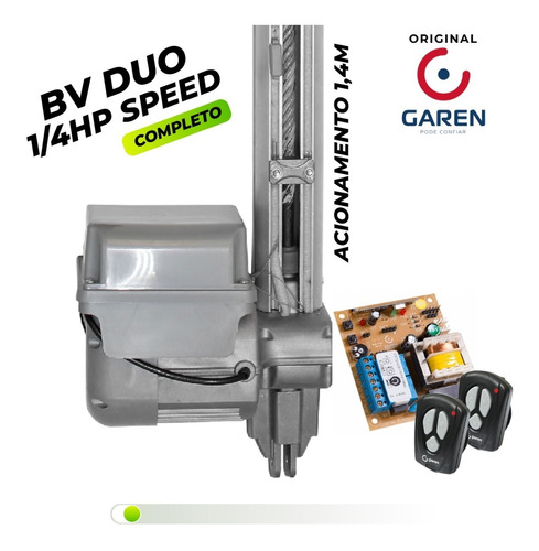 Kit Motor Basculante Bv Duo 1/4hp Speed 1,40m 250kg Completo