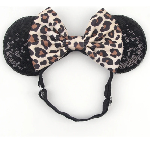 Diadema Orejas Moño Minie Mouse Mickey Niñas Animal Print