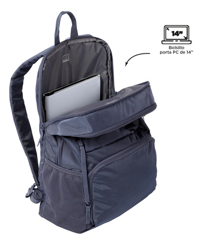 Mochila Totto Cloud 23200-g1f Gris Gris