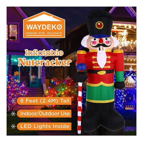 . Cascanueces Inflable Navideño De 2,4 M For Decoración