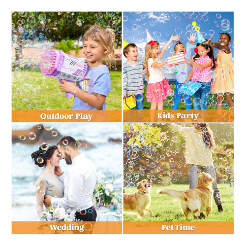 Sloosh Bubble Machine Gun Para Niños De 4 A 8 Años, Bazooka