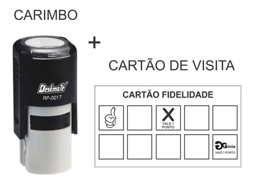 Cartão Fidelidade 250g (1000 Unids) + 4 Carimbos Automáticos