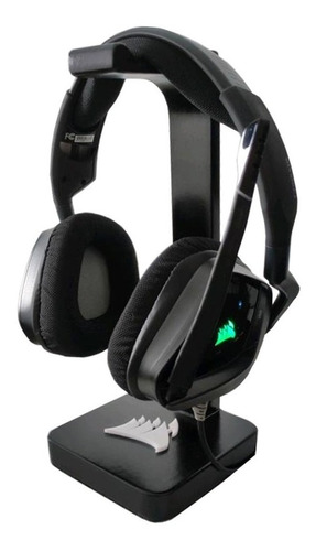 Suporte Preto Para Headset Headphone Em Mdf