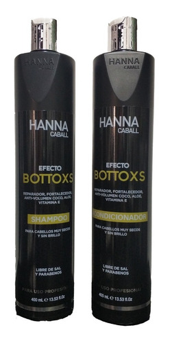 Imagen 1 de 2 de Shampoo Y Acondicionador Hanna Caball Botox S 400ml