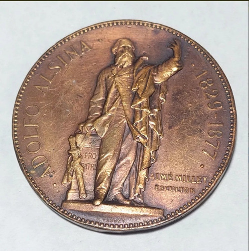 Medalla Adolfo Alsina Año 1881 - Bronce - P. Tasset - 638