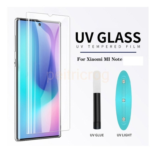 Mica Devidrio Templado Uv Curvo Para Xiaomi Mi Note 10 Lite