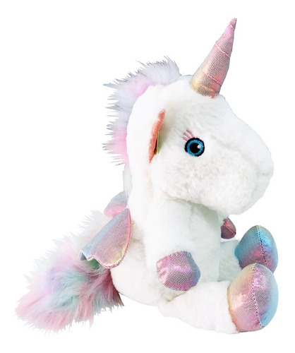 Peluche Unicornio Sentado Blanco 35cm New 0518 Bigshop