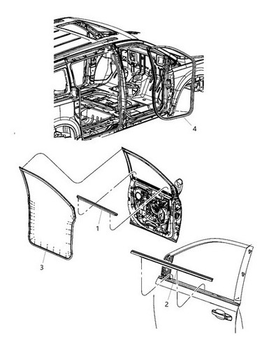 Moldura Puerta Vidrio 2012-2015 Ram C/v 6 Cyl 3.6l