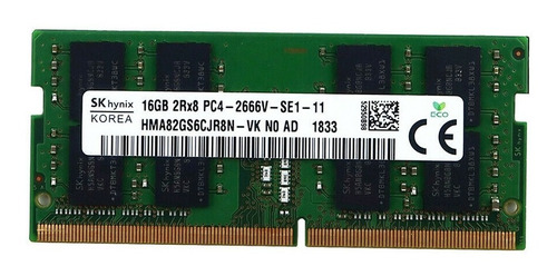 Memoria Ram 16gb Ddr4 Pc4-2666v Sk Hynix Laptop Sodimm