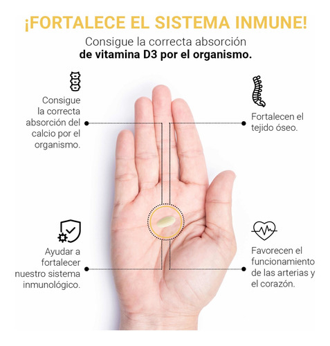 Imagen 2 de 5 de Vitamina D3 400 Ui + K2 300 Cápsulas B Life