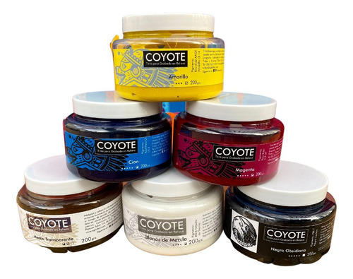 Imagen 4 de 4 de Gama Completa Tinta Coyote P/grabado 200gm, 5 Colores +medio