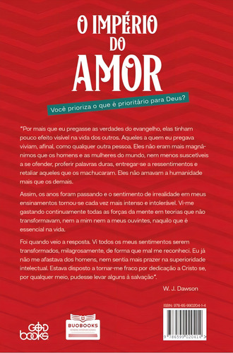 O Império Do Amor | W. J. Dawson, De W. J. Dawson. Editora Godbooks, Capa Mole Em Português, 2020