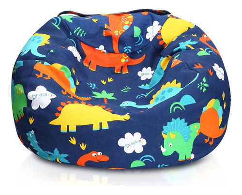 Silla Puff Funda Sofa, Almacenamiento De Juguetes De Peluche Color Dinosaurio