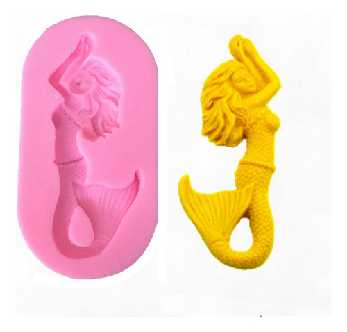 (c)for Creative Mermaid Shape Fondant Cake Silicone Mold Pas