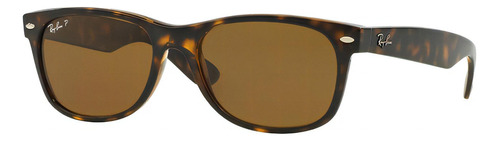 Anteojos Sol Ray Ban New Wayfarer Rb2132-55 Pol Originales Color De La Lente Green Color De La Varilla Polished Black Color Del Armazón Polished Black Diseño Carey Brillo / Sepia Polarizado