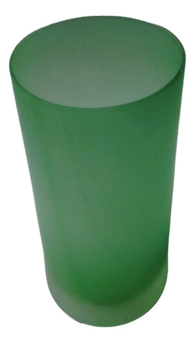 Vaso Grande Cristal Murano Opaco Verde Base Gruesa (Usado)