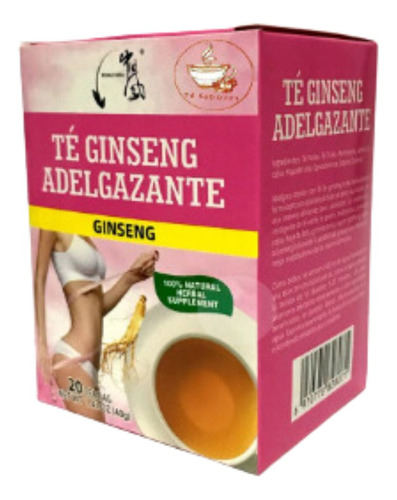  Te Ginseng Adelgazante  Te Filtrante 20 Sobres Coreano