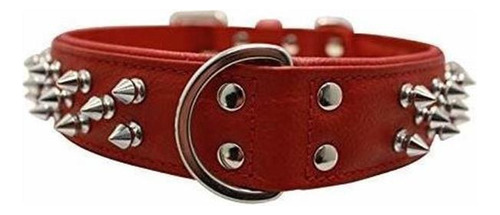 Ángel Cuero Rojo Collar De Perro Con Púas De Var