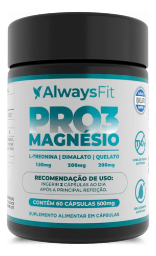 Pro3Magnésio da Always Fit L-Treonina, Quelato e Dimalato - 60 Cápsulas