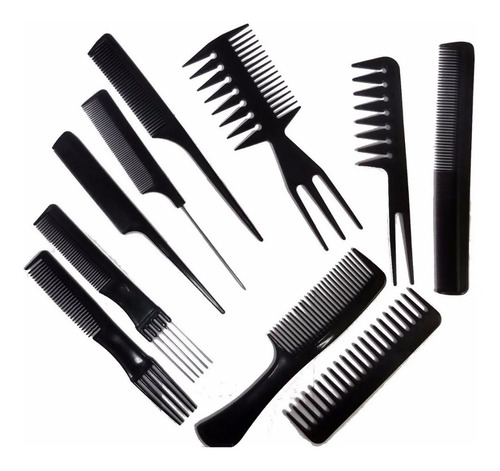 Set De 10 Peinetas Profesionales, Peluquería O Barbería