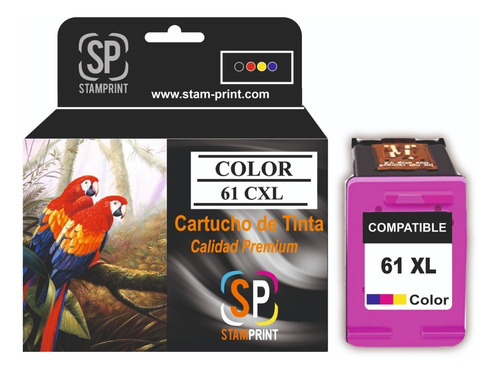 Imagen 1 de 2 de Cartucho De Tinta 100% Compatible Hp 61 Xl Color