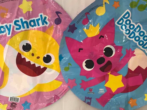 Globos Baby Shark Rosa Kit Decoración Cumpleaños