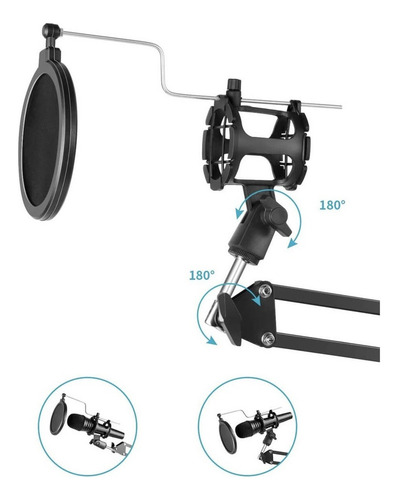 Soporte Flexible Pinza Microfono Celular Flexible Escritorio