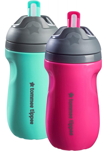 Tommee Tippee Vaso Con Pajita Aislado A Prueba De Derrames, 