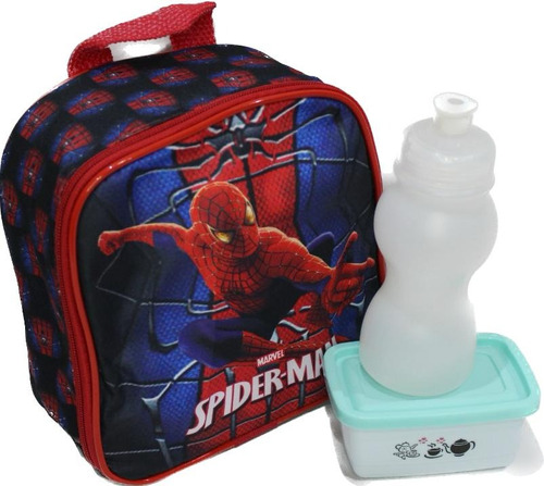 Lancheira Térmica Meninos Homem Aranha Teia Spider Man Alça Cor Azul/Vermelho Homem-Aranha 2019