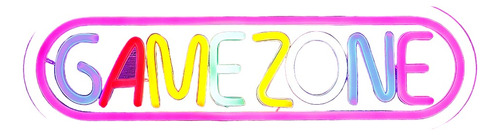 Letrero Usb Led Neón Game Zone Colorido Luminoso Gamer Luz