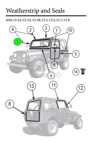 Empaque De Parabrisas Externo Jeep Cj 49-75 Willys 50-52