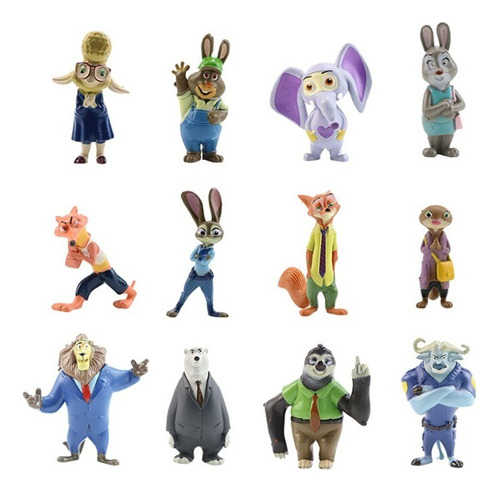  Set 12 Figuras Zootopia Pixar