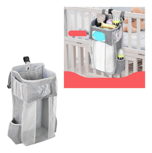 Cuna Portátil Para Bebé, Bolsa Colgante, Mesita De Gris