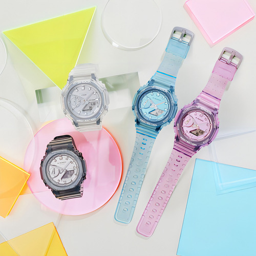 Relógio Casi G-shock Gmas2100sk Original Time Square, cor roxa