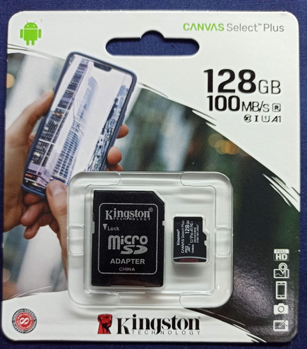 Microsd Kingston 128 Gb 100% Genuina Clase 10 100mb/s