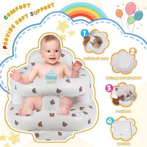 Asiento Inflable Para Bebé, Bomba Incorporada, Asiento