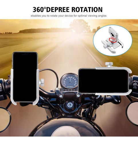 Soporte De Aleación De Navegación Para Motocicleta Plata