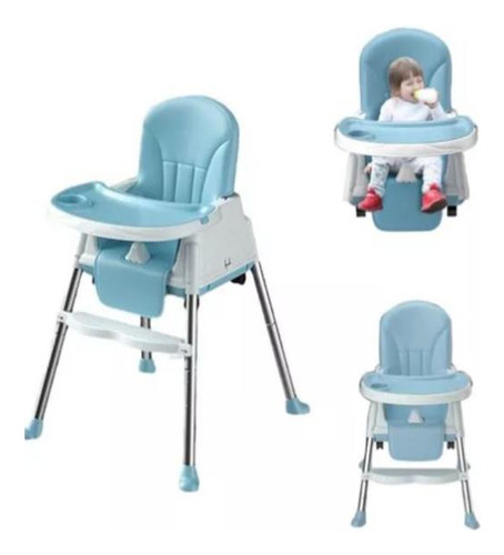 Silla De Comer Para Bebés Portátil Con Ruedas Ajustable