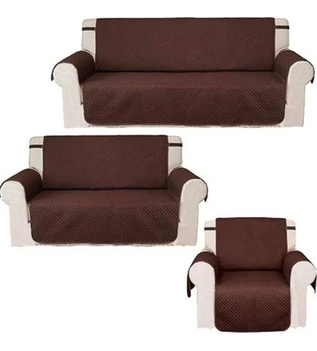 Imagen 1 de 9 de Funda Cobertor Para Muebles 3+2+1 Reversible +banda Elástica