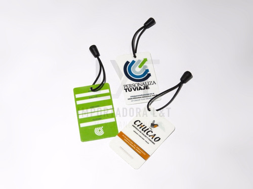 Imagen 5 de 7 de Tarjetas Marbetes Pvc Valijas Equipaje Doble Faz Pack 200u