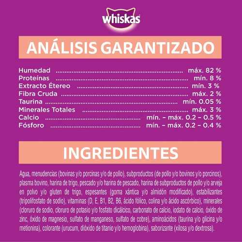 Imagen 10 de 10 de Whiskas Combo Gato Adulto Alimento Carne 10kg + Sobres 6u