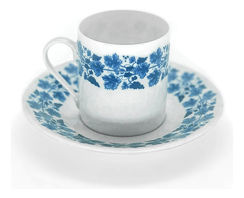 Xícara Para Café Com Pires Royal Limoges Recamier Vignes Blu