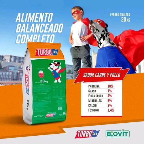 Alimento Para Perros Adultos Turbo Can X 20 Kilos